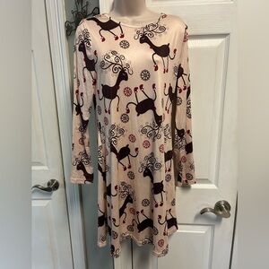 NWT Reindeer Print Long Sleeve Nightgown Pajama Sleep Shirt Christmas